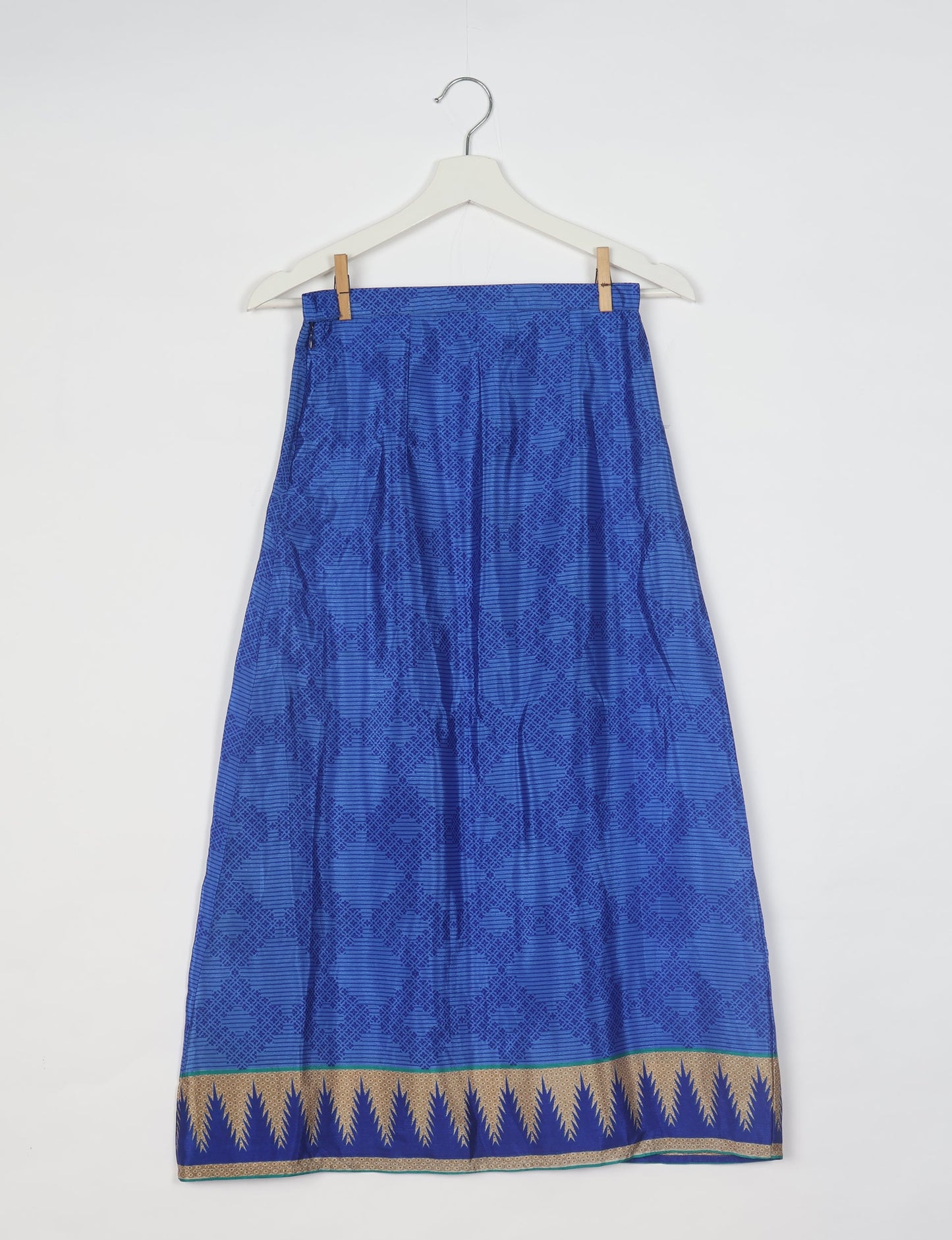 A Line Skirt - Blue Geometric
