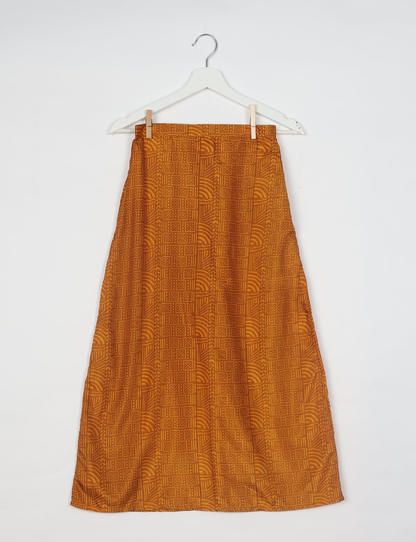 A Line Skirt - Yellow Abstract
