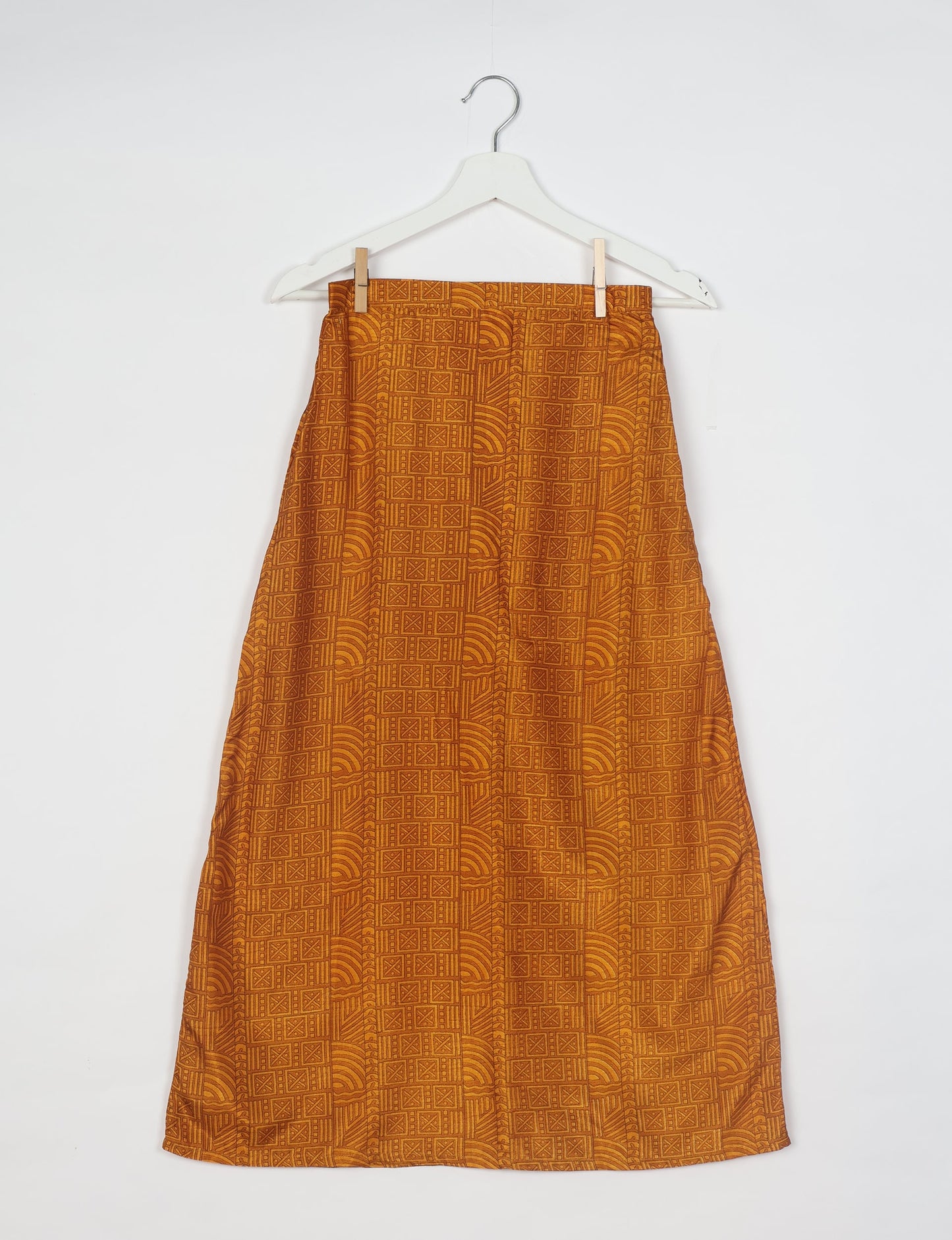A Line Skirt - Yellow Abstract