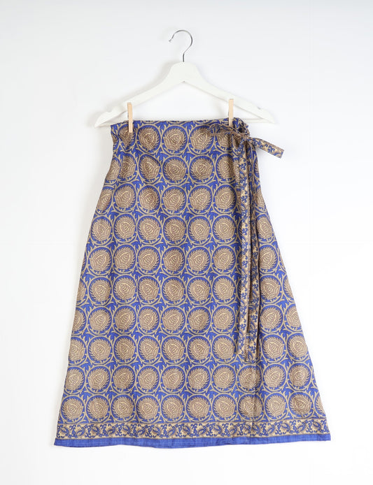 Long Wraparound Skirt - Orange Floral