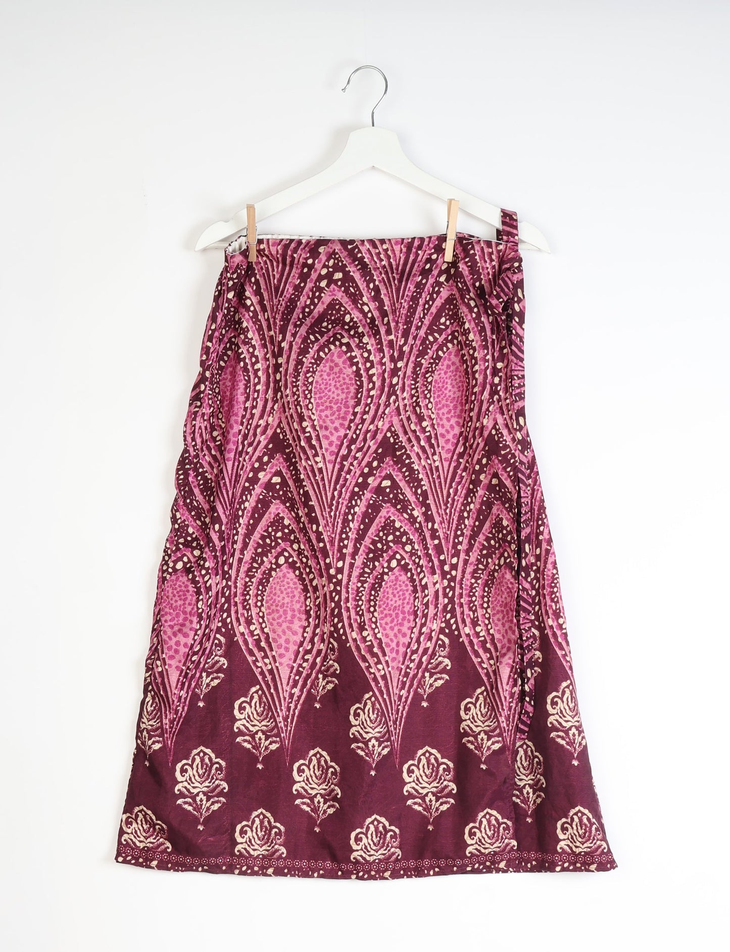 Long Wraparound Skirt - Orange Floral