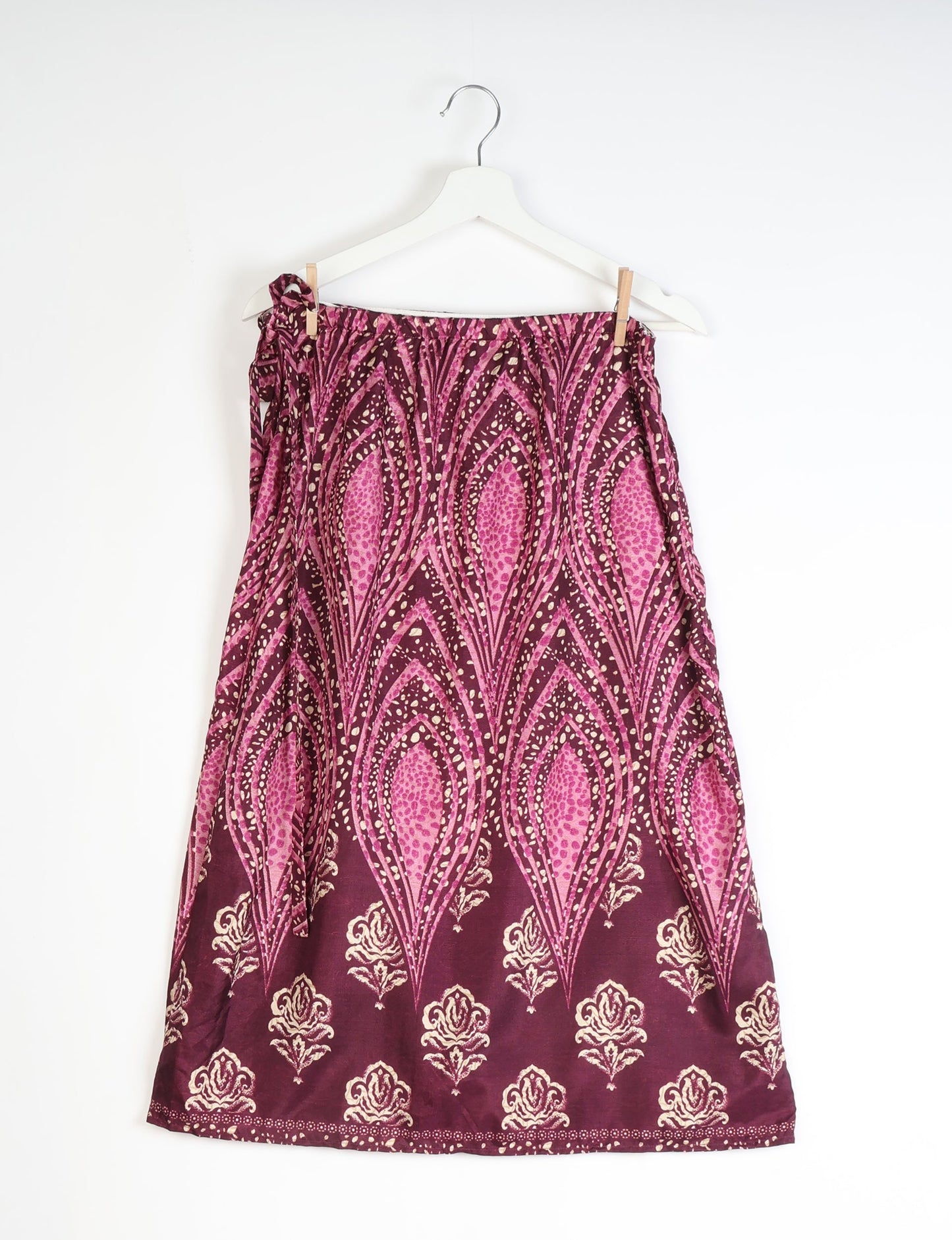 Long Wraparound Skirt - Orange Floral