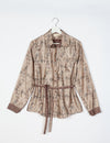 Shirt with Belt - Beige Floral