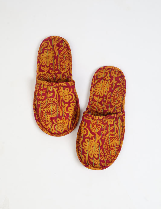 Elevate your downtime with our Quilted Slippers. Ethical, sustainable, and crafted by female artisans in Mumbai, these slippers offer cushioned comfort with a touch of chic style. Warm on the inside, fashionable on the outside, step into sustainable luxury.