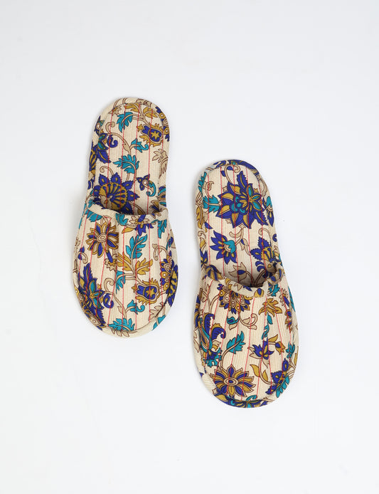 Elevate your downtime with our Quilted Slippers. Ethical, sustainable, and crafted by female artisans in Mumbai, these slippers offer cushioned comfort with a touch of chic style. Warm on the inside, fashionable on the outside, step into sustainable luxury.