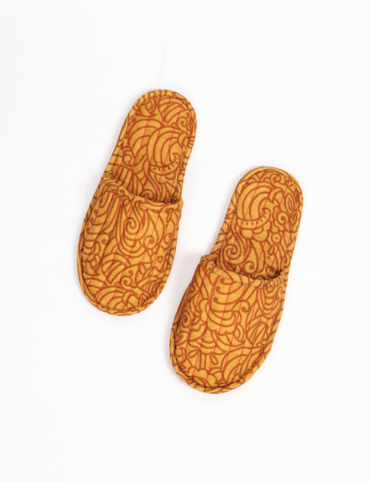 Elevate your downtime with our Quilted Slippers. Ethical, sustainable, and crafted by female artisans in Mumbai, these slippers offer cushioned comfort with a touch of chic style. Warm on the inside, fashionable on the outside, step into sustainable luxury.