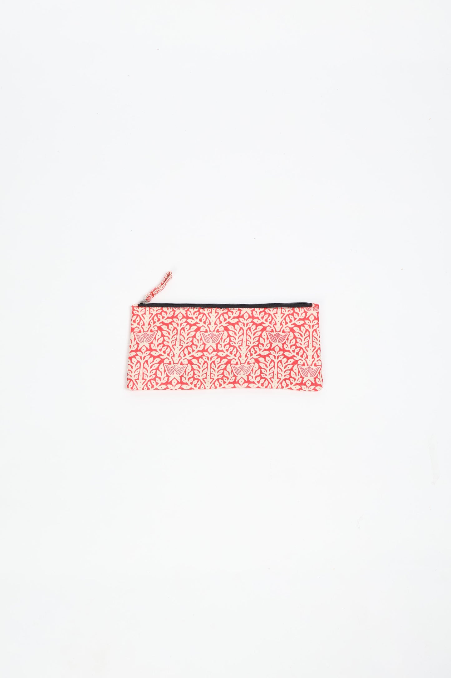 Eco-conscious quilted pencil pouch with waterproof lining made from upcycled garments, reflecting the values of circular fashion, carbon neutral fashion, and repurposed clothing. A perfect example of green fashion and sustainable women's clothing.