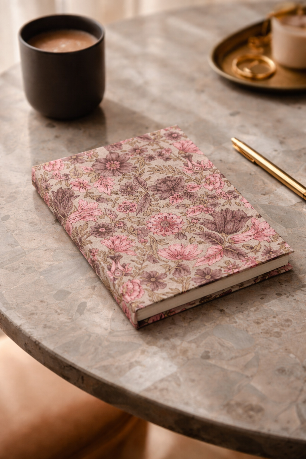 A5 Hard Cover Notebook - Pink Floral