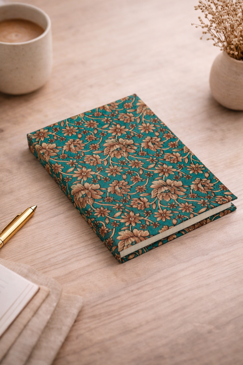 A5 Hard Cover Notebook - Green Floral