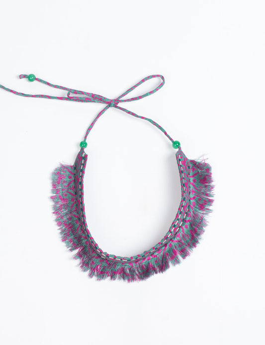 TIE UP FRINGE CHOKER