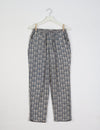 Schlupfhose – Grau Geometrisch, upcycelter Sari-Stoff, elastischer Bund