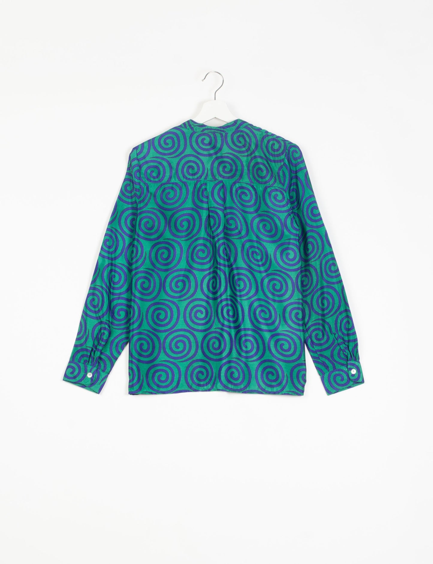 Versatile DAY BLOUSE, a sustainable wardrobe essential with a classic Johnny collar and full sleeves. Lightweight fabric for a comfortable fit, perfect for dressing up or down. Explore ethical clothing and green fashion with this eco-friendly and timeless piece, perfect for any occasion.