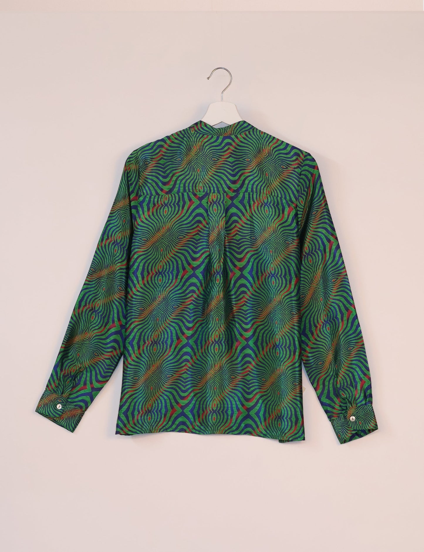 Versatile DAY BLOUSE, a sustainable wardrobe essential with a classic Johnny collar and full sleeves. Lightweight fabric for a comfortable fit, perfect for dressing up or down. Explore ethical clothing and green fashion with this eco-friendly and timeless piece, perfect for any occasion.