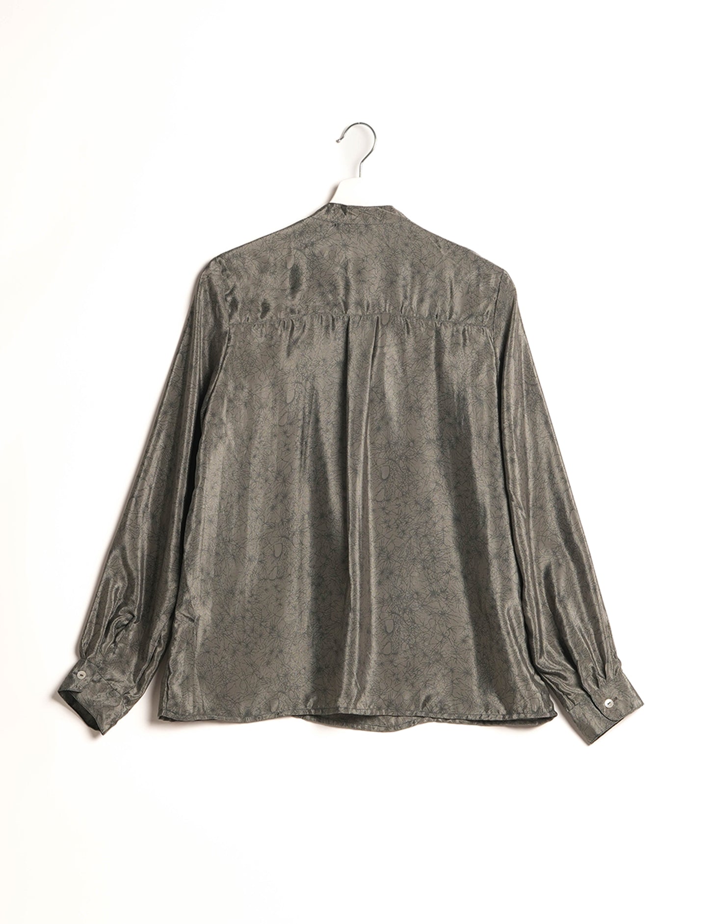 Versatile DAY BLOUSE, a sustainable wardrobe essential with a classic Johnny collar and full sleeves. Lightweight fabric for a comfortable fit, perfect for dressing up or down. Explore ethical clothing and green fashion with this eco-friendly and timeless piece, perfect for any occasion.