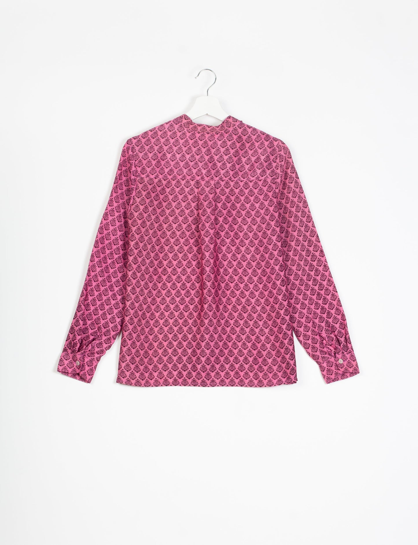 Versatile DAY BLOUSE, a sustainable wardrobe essential with a classic Johnny collar and full sleeves. Lightweight fabric for a comfortable fit, perfect for dressing up or down. Explore ethical clothing and green fashion with this eco-friendly and timeless piece, perfect for any occasion.