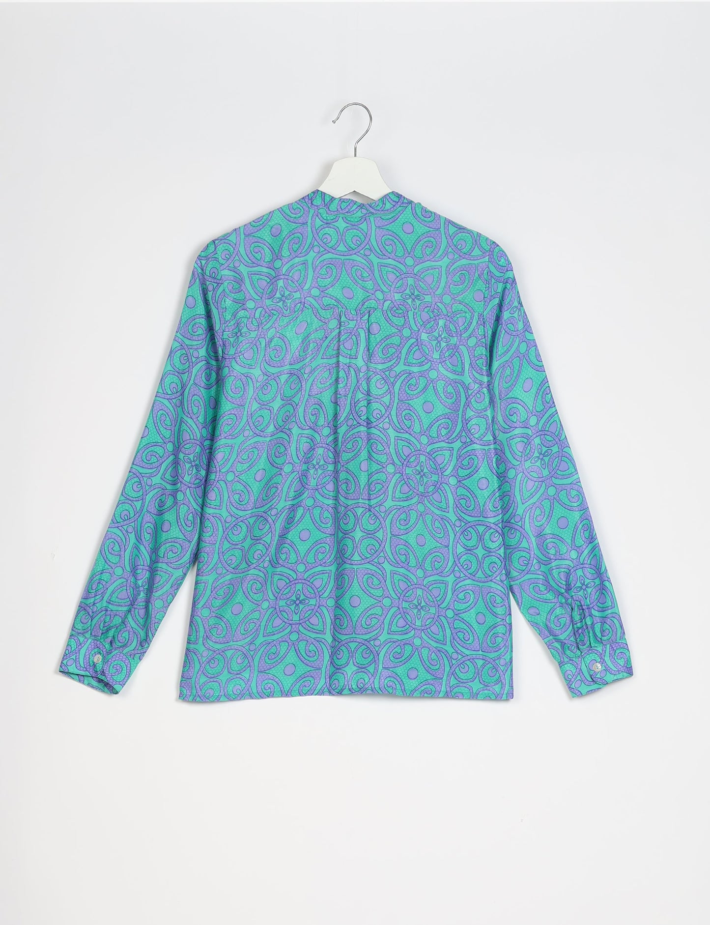 Versatile DAY BLOUSE, a sustainable wardrobe essential with a classic Johnny collar and full sleeves. Lightweight fabric for a comfortable fit, perfect for dressing up or down. Explore ethical clothing and green fashion with this eco-friendly and timeless piece, perfect for any occasion.