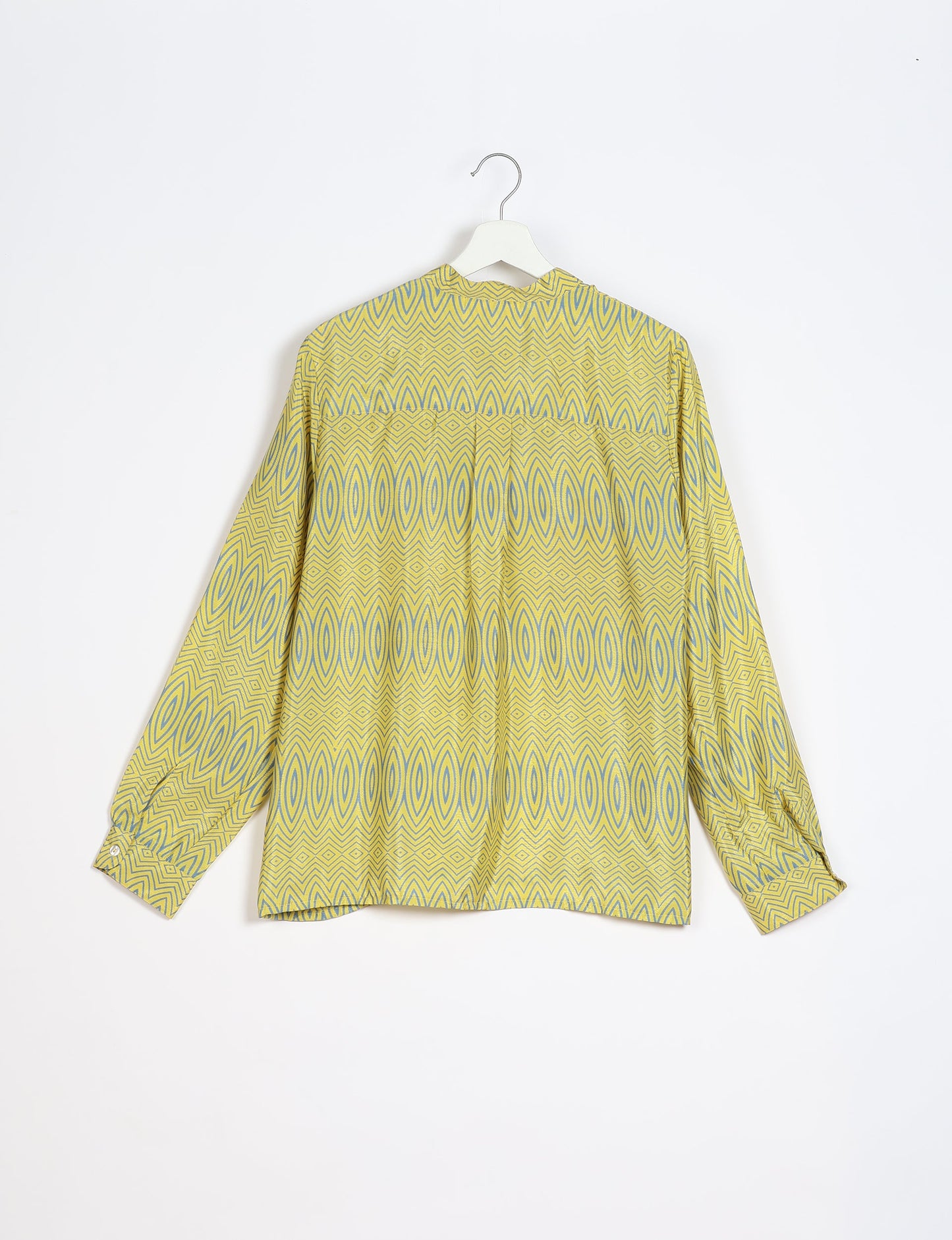 Versatile DAY BLOUSE, a sustainable wardrobe essential with a classic Johnny collar and full sleeves. Lightweight fabric for a comfortable fit, perfect for dressing up or down. Explore ethical clothing and green fashion with this eco-friendly and timeless piece, perfect for any occasion.