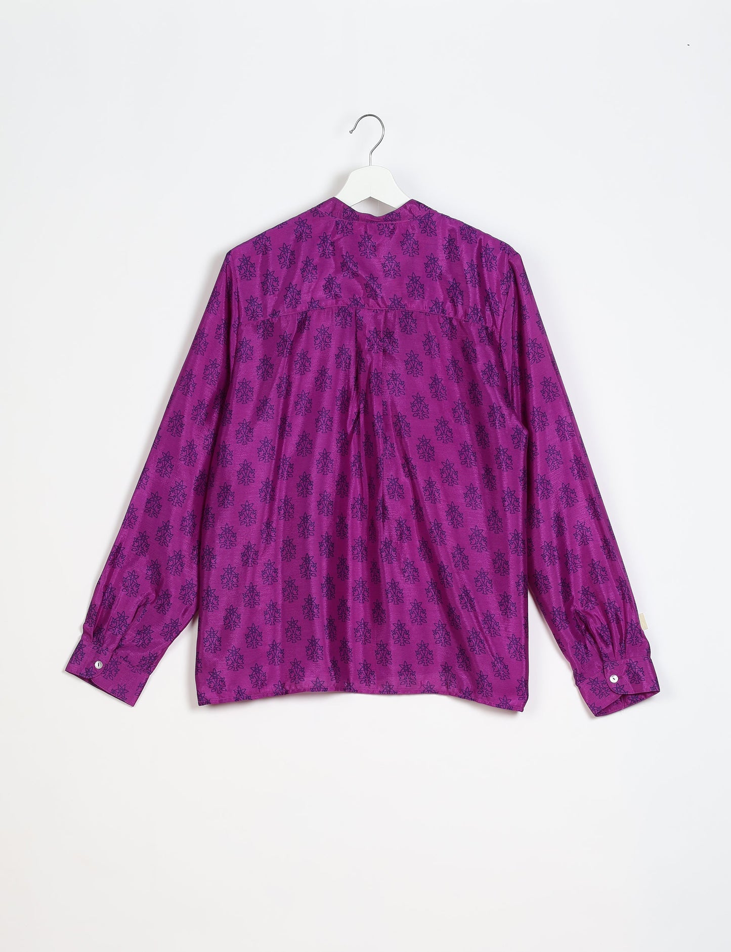 Versatile DAY BLOUSE, a sustainable wardrobe essential with a classic Johnny collar and full sleeves. Lightweight fabric for a comfortable fit, perfect for dressing up or down. Explore ethical clothing and green fashion with this eco-friendly and timeless piece, perfect for any occasion.