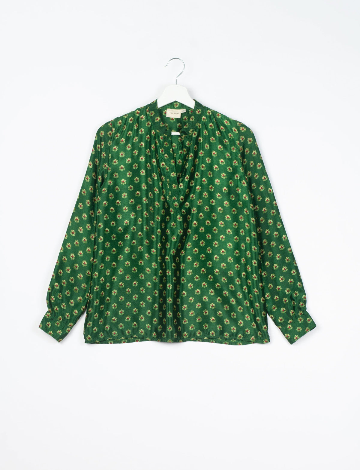Versatile DAY BLOUSE, a sustainable wardrobe essential with a classic Johnny collar and full sleeves. Lightweight fabric for a comfortable fit, perfect for dressing up or down. Explore ethical clothing and green fashion with this eco-friendly and timeless piece, perfect for any occasion.