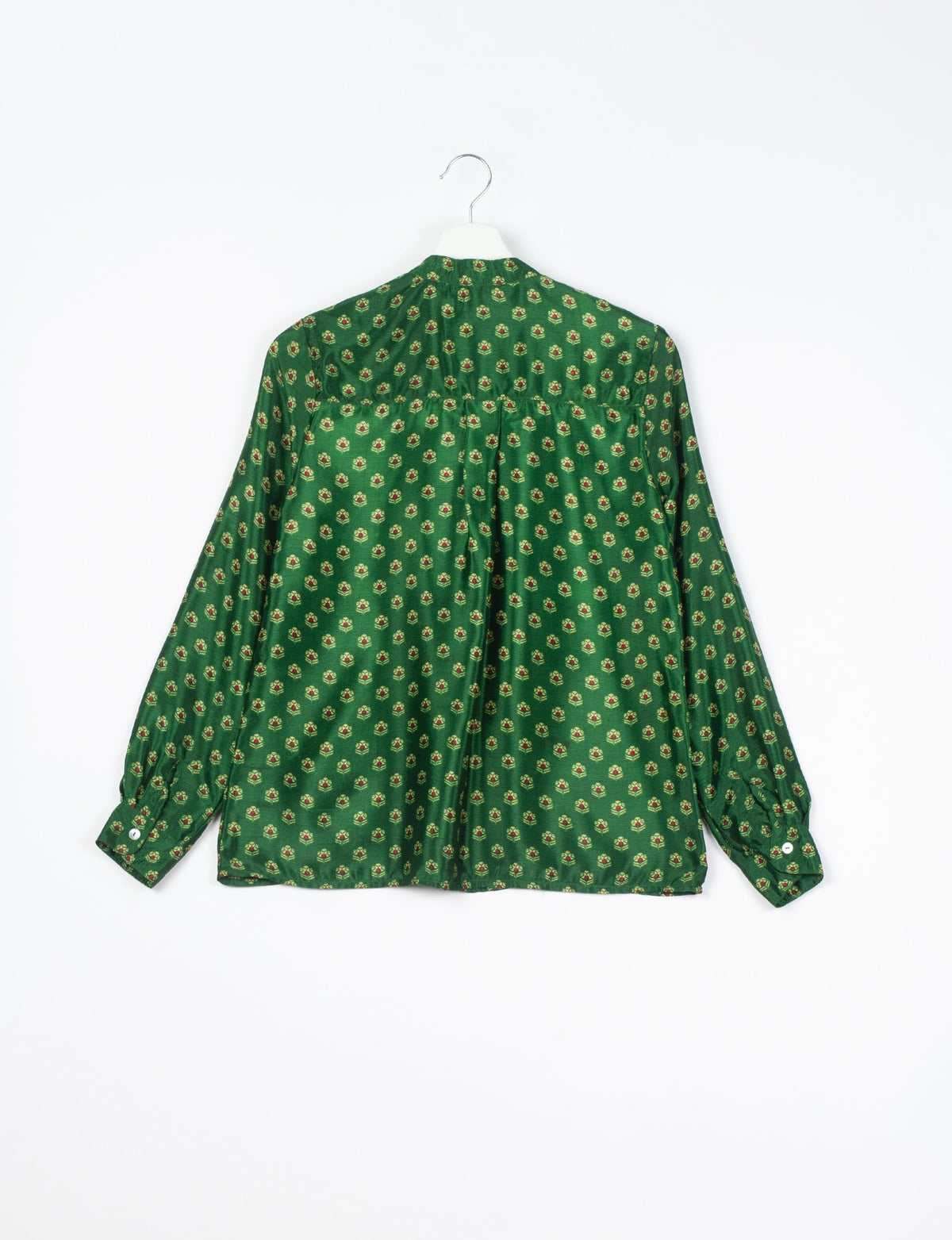 Versatile DAY BLOUSE, a sustainable wardrobe essential with a classic Johnny collar and full sleeves. Lightweight fabric for a comfortable fit, perfect for dressing up or down. Explore ethical clothing and green fashion with this eco-friendly and timeless piece, perfect for any occasion.