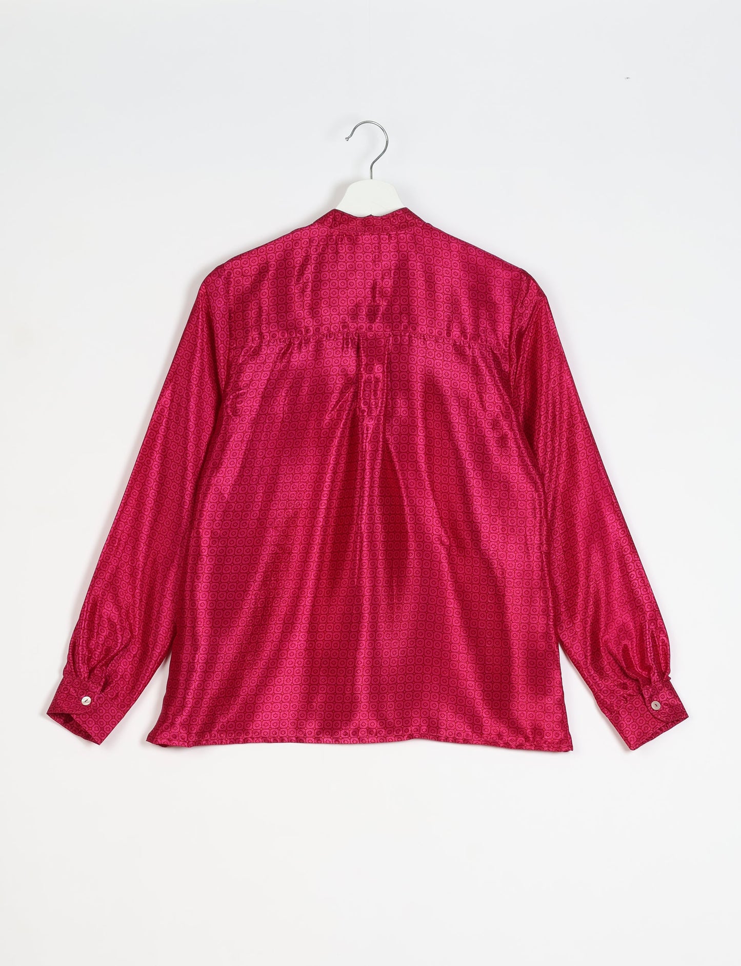 Versatile DAY BLOUSE, a sustainable wardrobe essential with a classic Johnny collar and full sleeves. Lightweight fabric for a comfortable fit, perfect for dressing up or down. Explore ethical clothing and green fashion with this eco-friendly and timeless piece, perfect for any occasion.