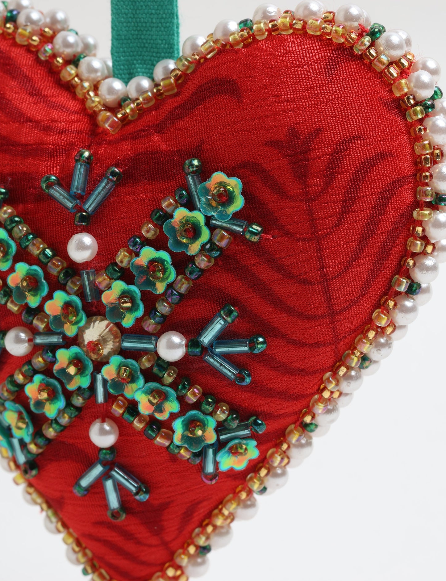 Cheer Heart Ornament - Red Abstract