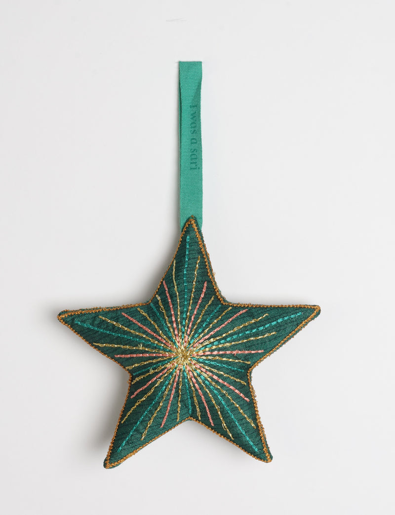Timeless star ornament - Green Abstract