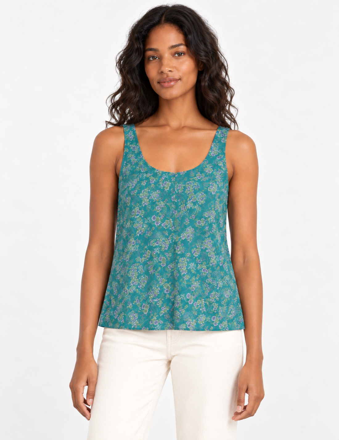 Sleeveless blouse - Blue Tropical