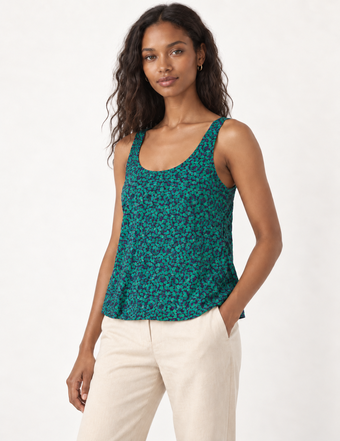 Sleeveless blouse - Blue Micro Design
