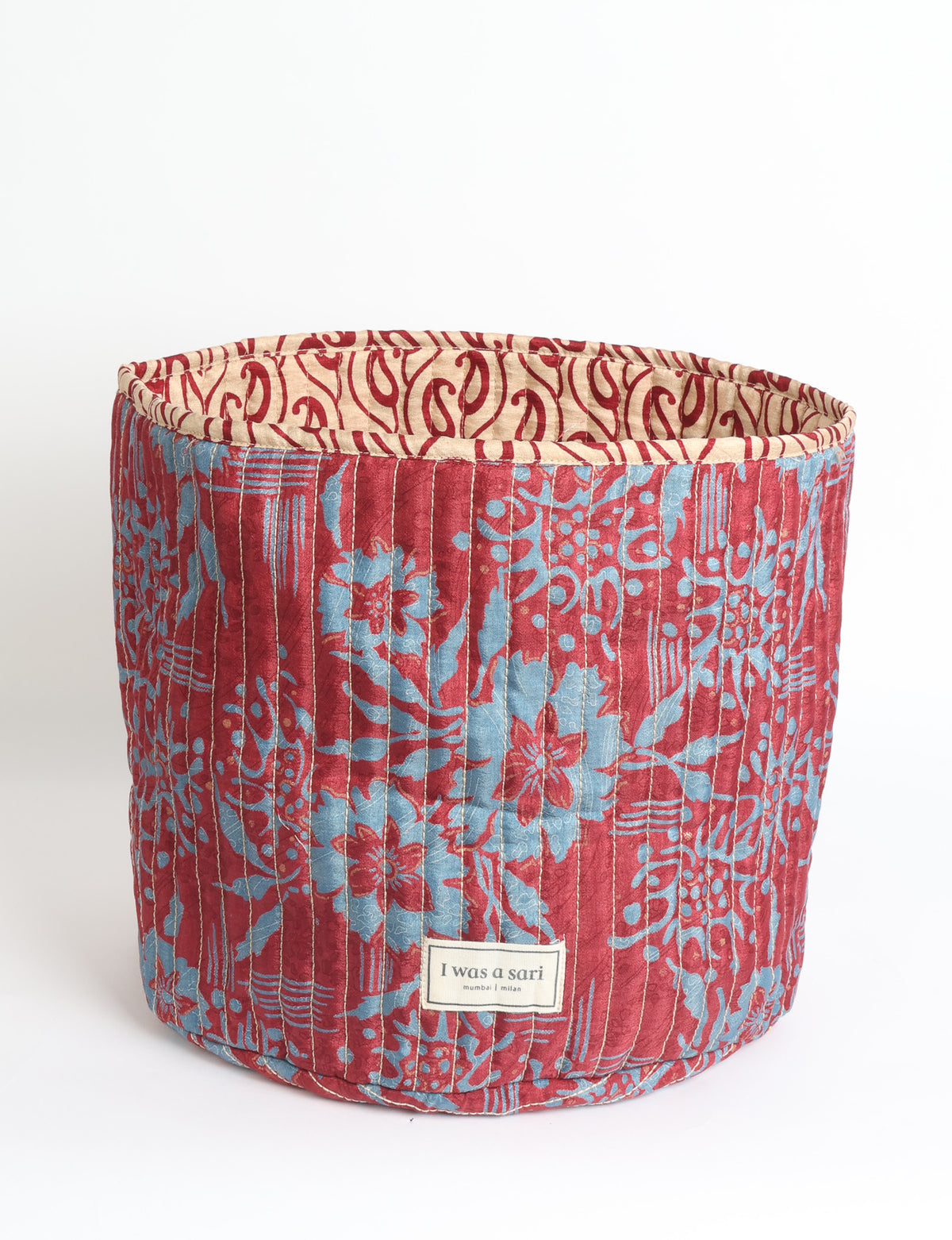Quilted storage basket - Red Floral