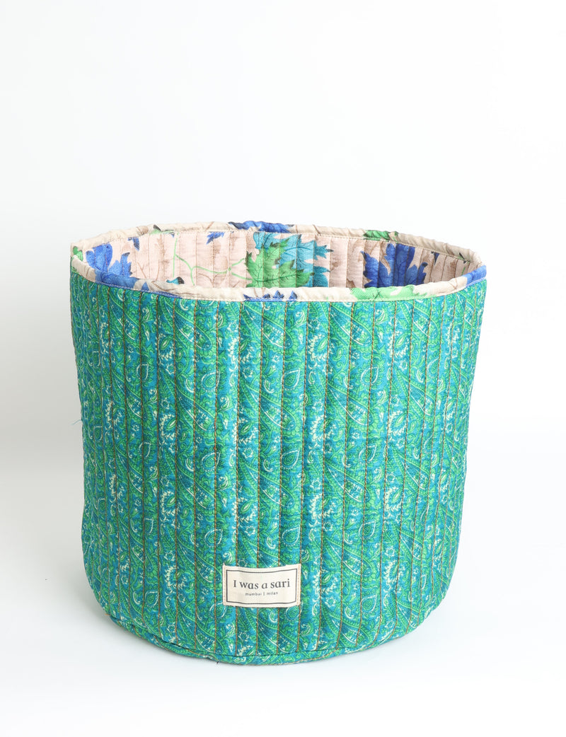 Gesteppter Aufbewahrungskorb - Blau Paisley