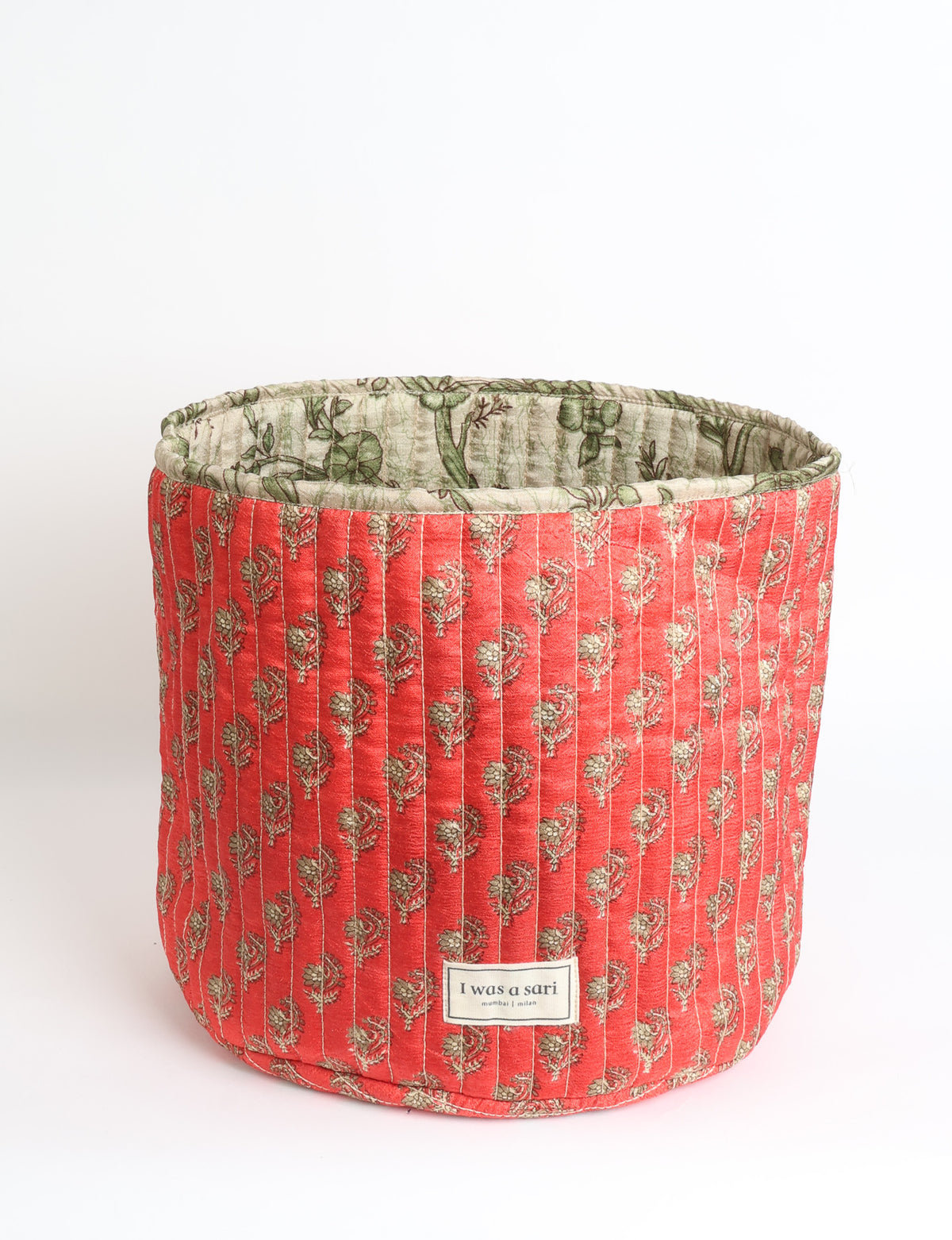 Quilted storage basket - Red Floral
