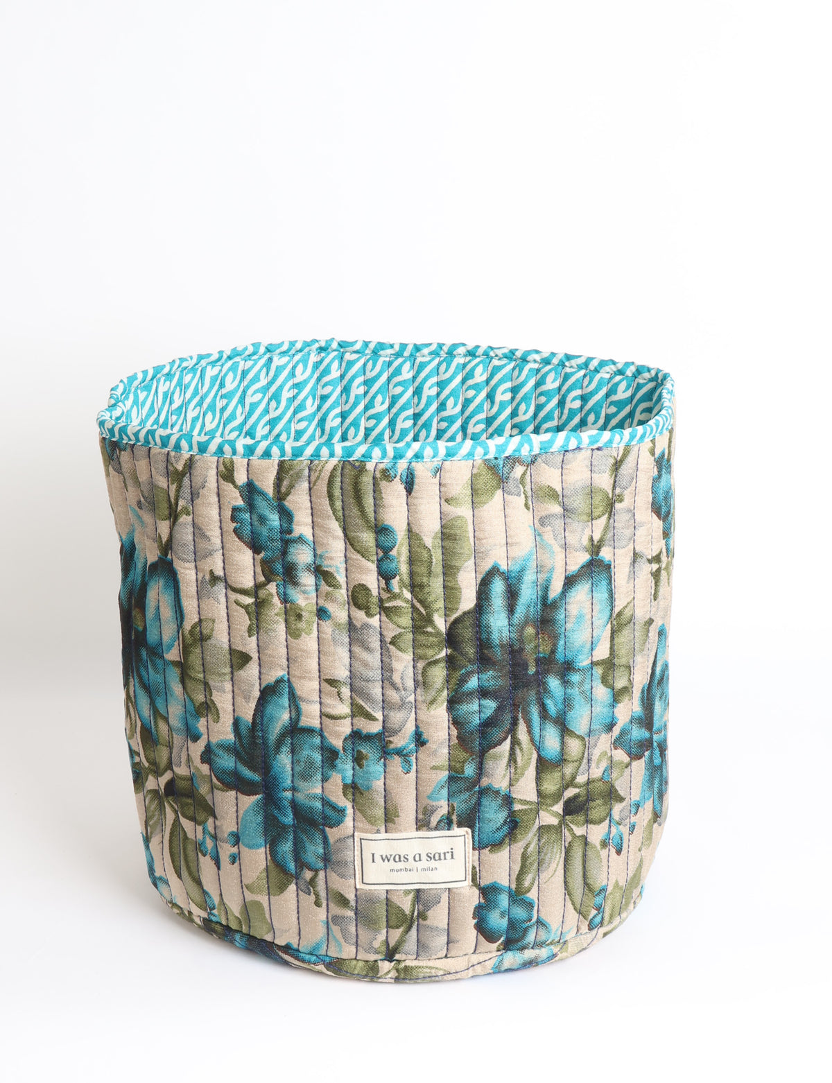 Quilted storage basket - Beige Floral