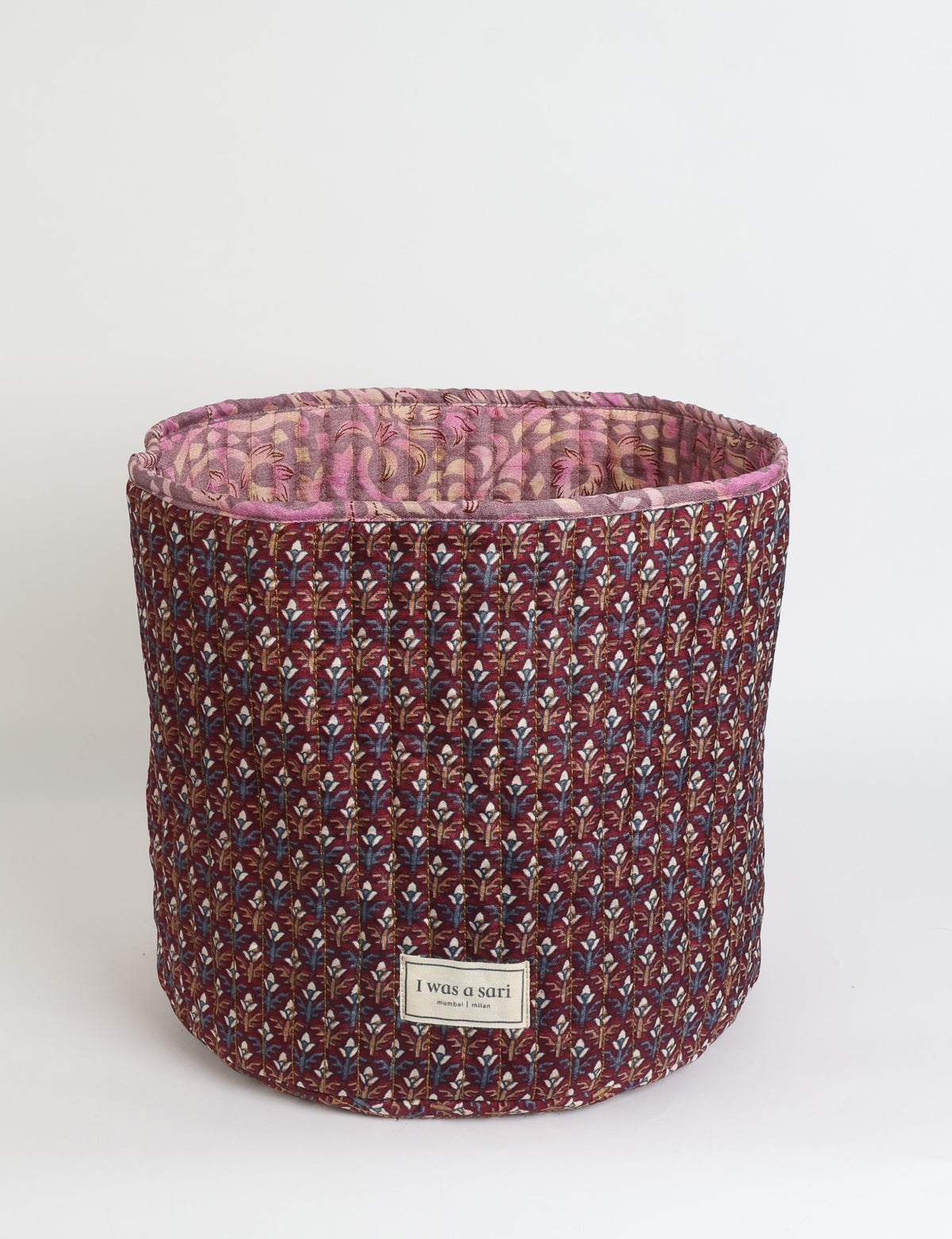 Quilted storage basket - Red Tropical