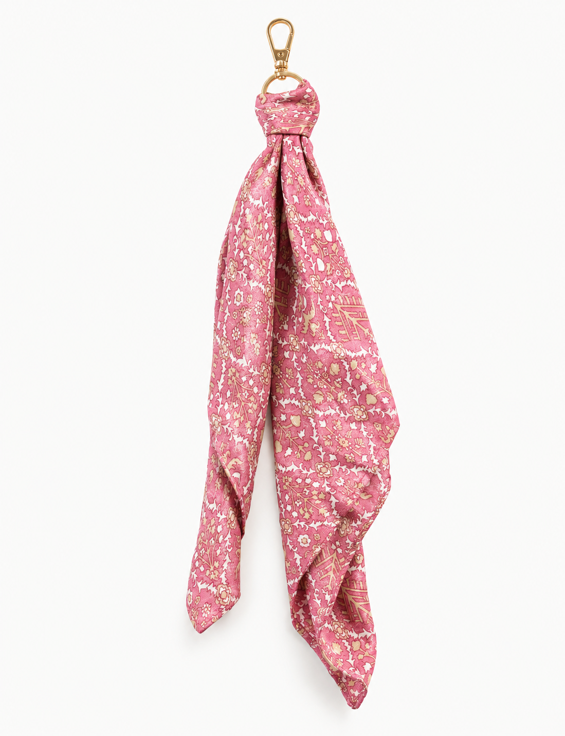 Upcycled sari fabric Foulard Keyring with soft fabric detail and metal clasp by I Was a Sari.