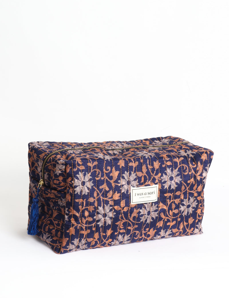 Quilted Utility Pouch - Blue Floral