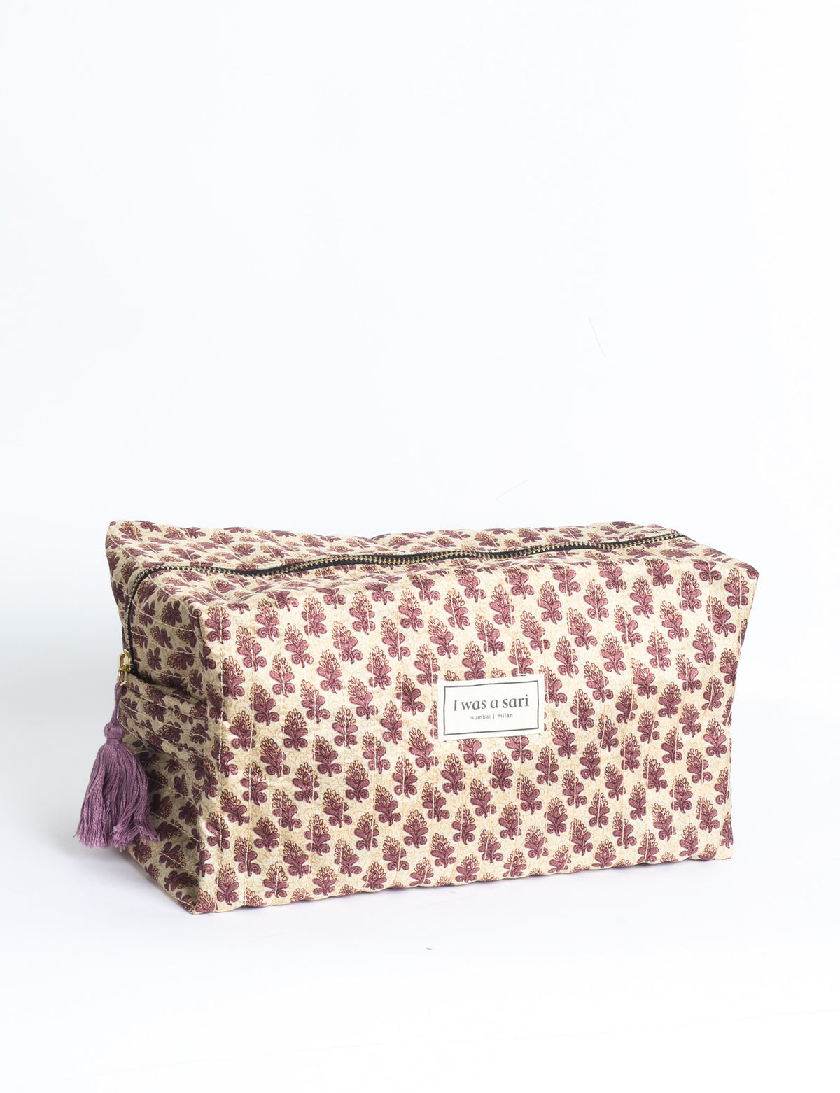 Quilted Utility Pouch - Beige Tropical