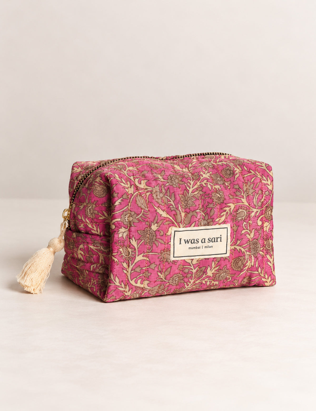 Quilted utility pouch - Pink Tropical