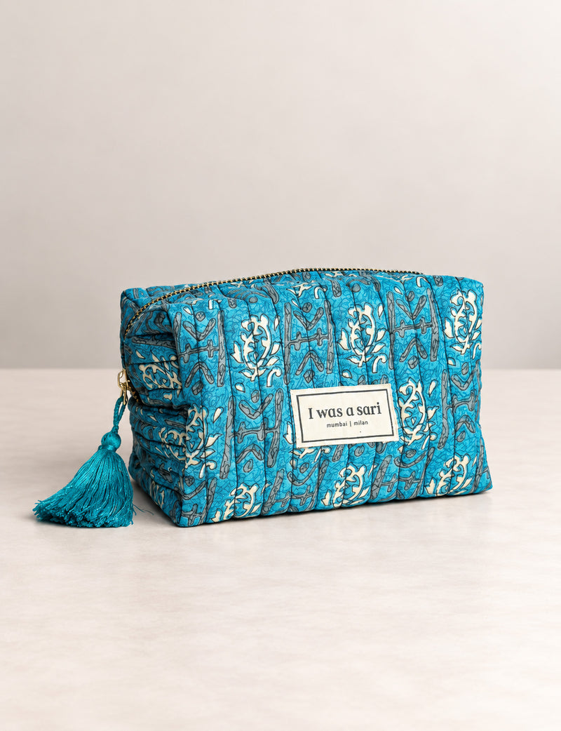 Quilted utility pouch - Blue Tropical