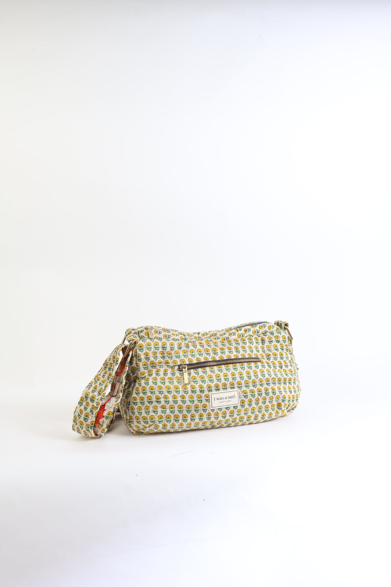 Quilted sling bag - Beige Floral