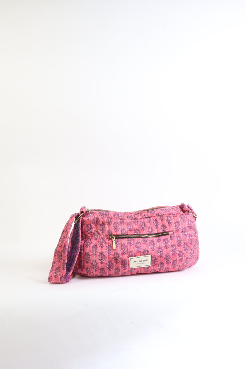 Quilted sling bag - Pink Tropical