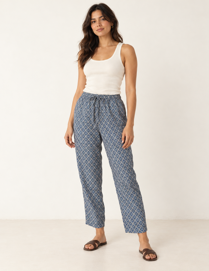Pull-on Pants - Grey Geometric