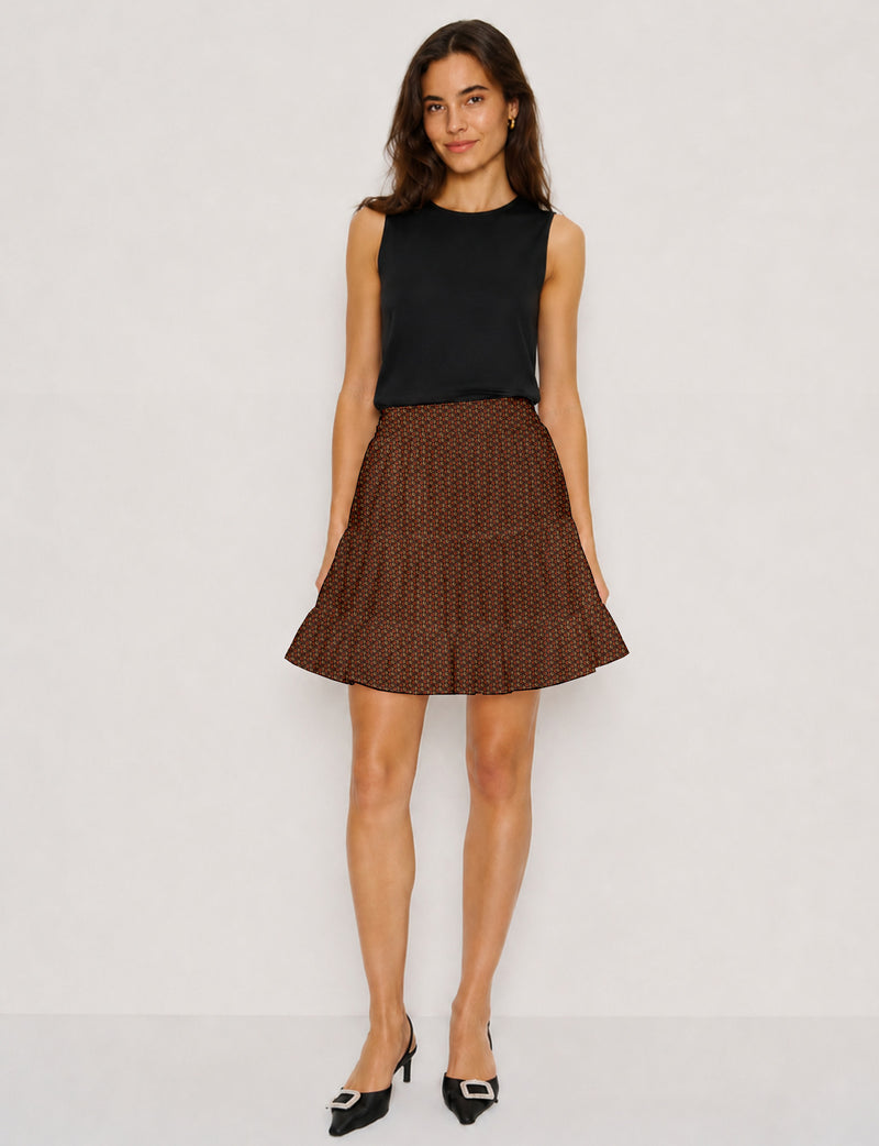 Short tiered skirt - Orange