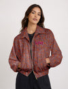 PINK LOVE BOMBER JACKET - Orange Floral