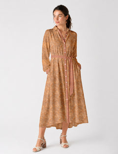 Long shirt dress - Orange Paisley