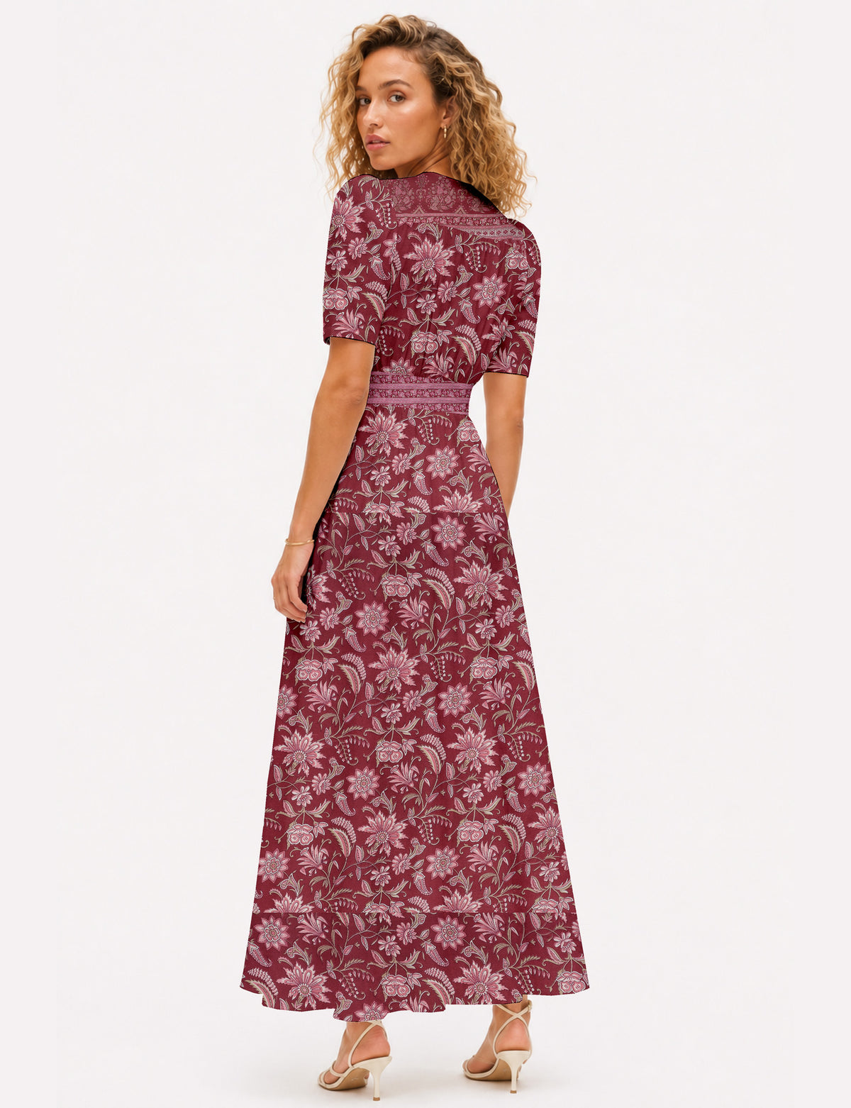 Maxi romantic dress - Pink Floral
