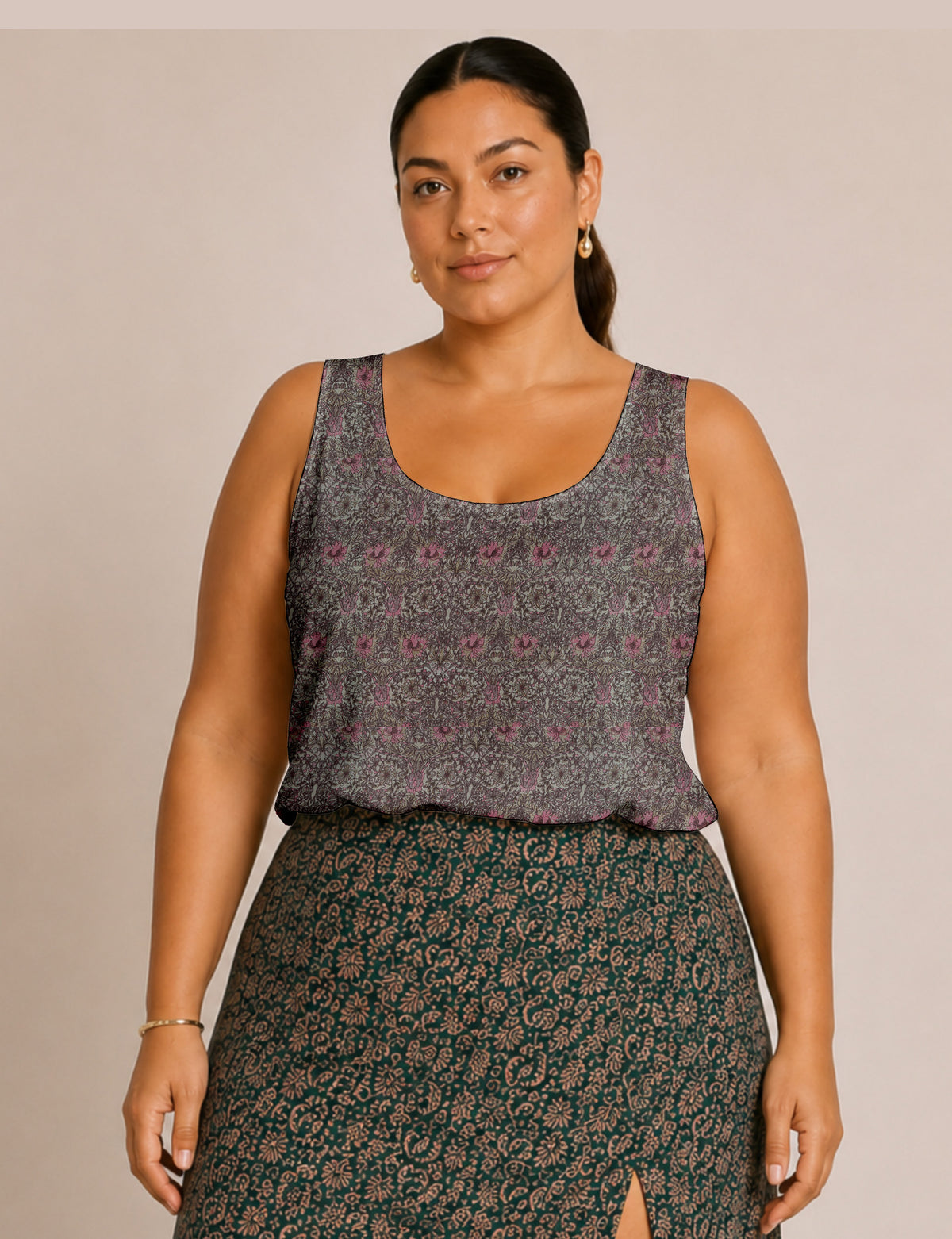 Sleeveless blouse - Pink Floral