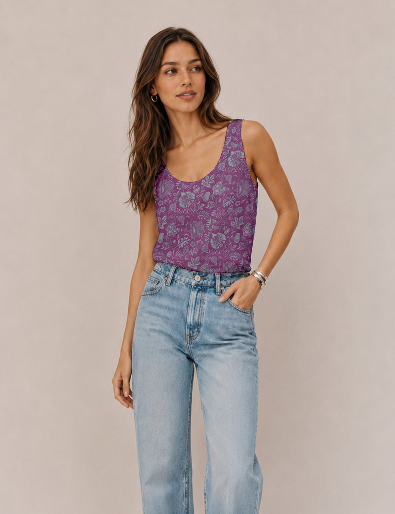 Sleeveless blouse - Pink Floral