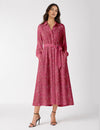Robe chemise longue - Rose Paisley