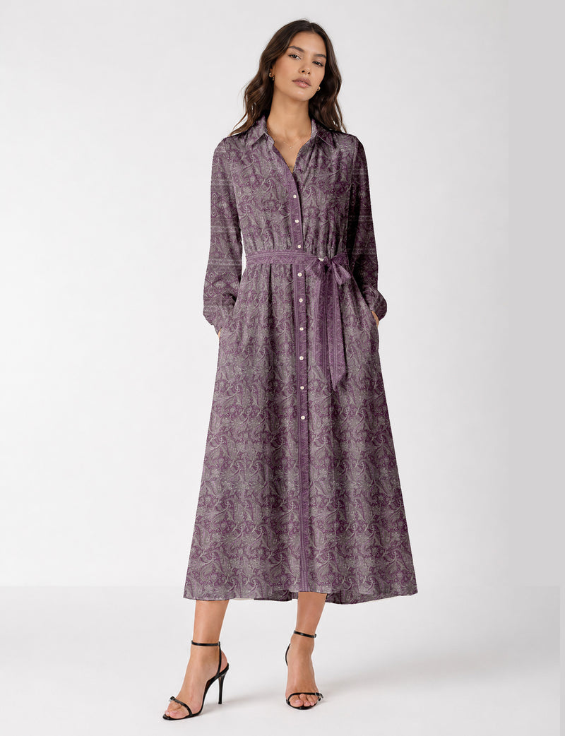 Long shirt dress - Pink Paisley